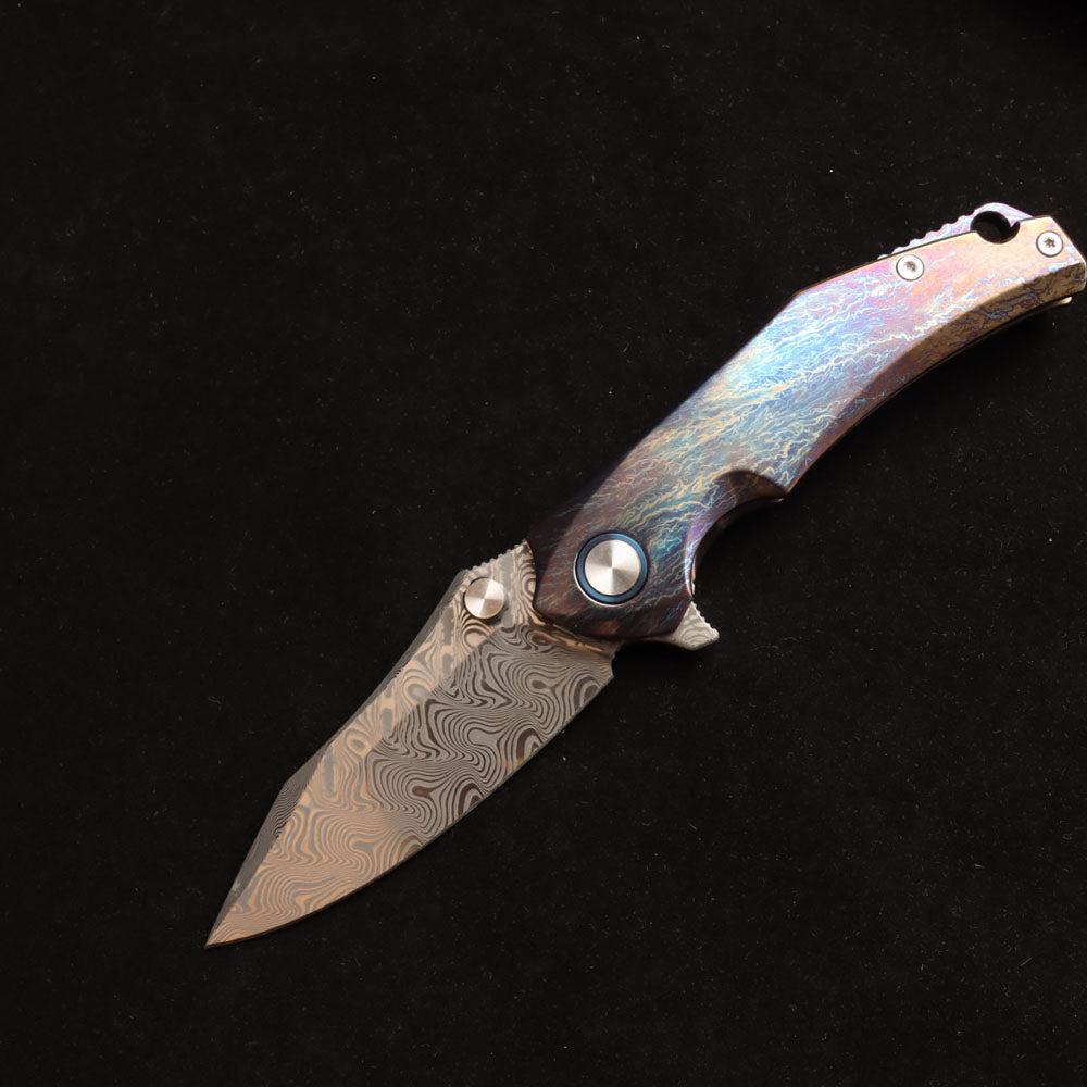 Masalong kni246 Stormers VG10 Blade Titanium Alloy Handle Camping Hunting Fishing Pocket Outdoor Survival Collection EDC Tool Knife B