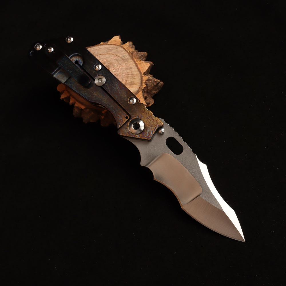 Masalong kni246 Stormers VG10 Blade Titanium Alloy Handle Camping Hunting Fishing Pocket Outdoor Survival Collection EDC Tool Knife A