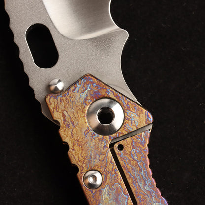 Masalong kni246 Stormers VG10 Blade Titanium Alloy Handle Camping Hunting Fishing Pocket Outdoor Survival Collection EDC Tool Knife A