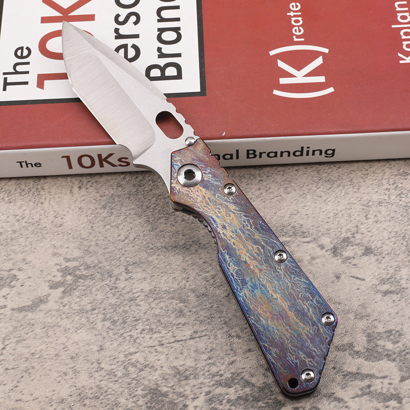 Masalong kni246 Stormers VG10 Blade Titanium Alloy Handle Camping Hunting Fishing Pocket Outdoor Survival Collection EDC Tool Knife kni246-c