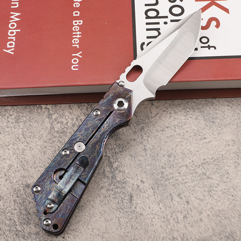 Masalong kni246 Stormers VG10 Blade Titanium Alloy Handle Camping Hunting Fishing Pocket Outdoor Survival Collection EDC Tool Knife kni246-c