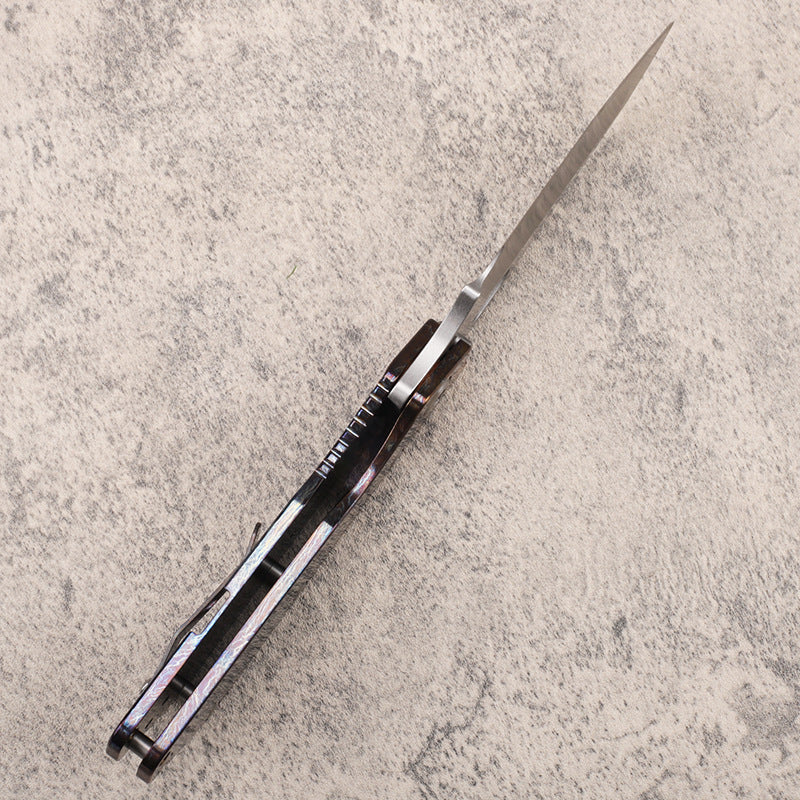 Masalong kni246 Stormers VG10 Blade Titanium Alloy Handle Camping Hunting Fishing Pocket Outdoor Survival Collection EDC Tool Knife kni246-c