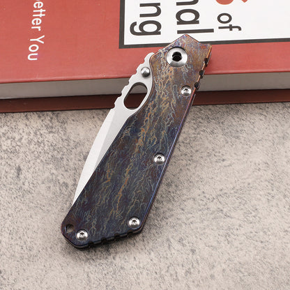 Masalong kni246 Stormers VG10 Blade Titanium Alloy Handle Camping Hunting Fishing Pocket Outdoor Survival Collection EDC Tool Knife kni246-c