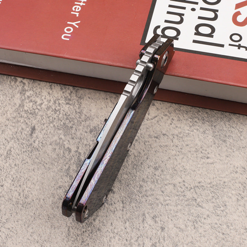 Masalong kni246 Stormers VG10 Blade Titanium Alloy Handle Camping Hunting Fishing Pocket Outdoor Survival Collection EDC Tool Knife kni246-c