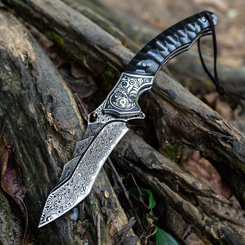 kni280 67th floor VG10 Damascus high hardness outdoor field self-defense tactical folding knife