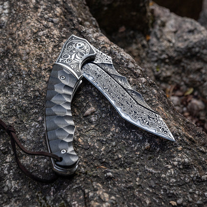 kni280 67th floor VG10 Damascus high hardness outdoor field self-defense tactical folding knife