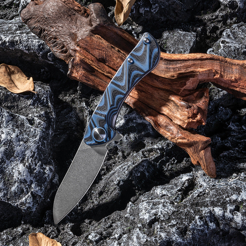 Kni281 outdoor survival knife camping field self-defense folding knife Damascus VG10