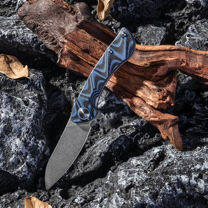 Kni281 outdoor survival knife camping field self-defense folding knife Damascus VG10