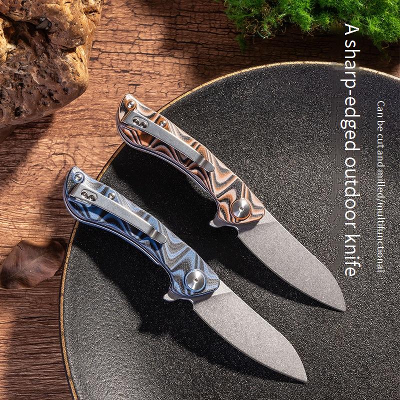 Kni281 outdoor survival knife camping field self-defense folding knife Damascus VG10