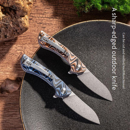 Kni281 outdoor survival knife camping field self-defense folding knife Damascus VG10