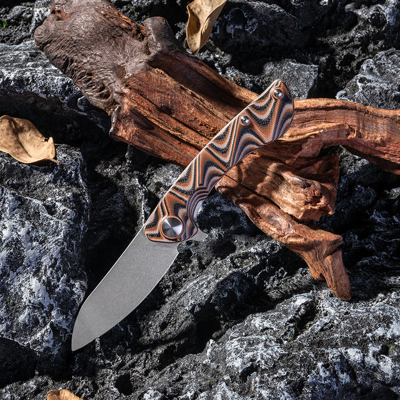 Kni281 outdoor survival knife camping field self-defense folding knife Damascus VG10