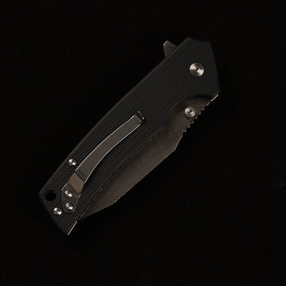 Masalong kni286 Damascus steel blade, G10 handle, anti-slip folding knife, button lock suitable for daily outdoor camping and tactical use