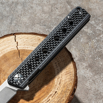 Masalong kni287 Survival Carbon Fiber Handle D2 Steel Folding Outdoor Knife