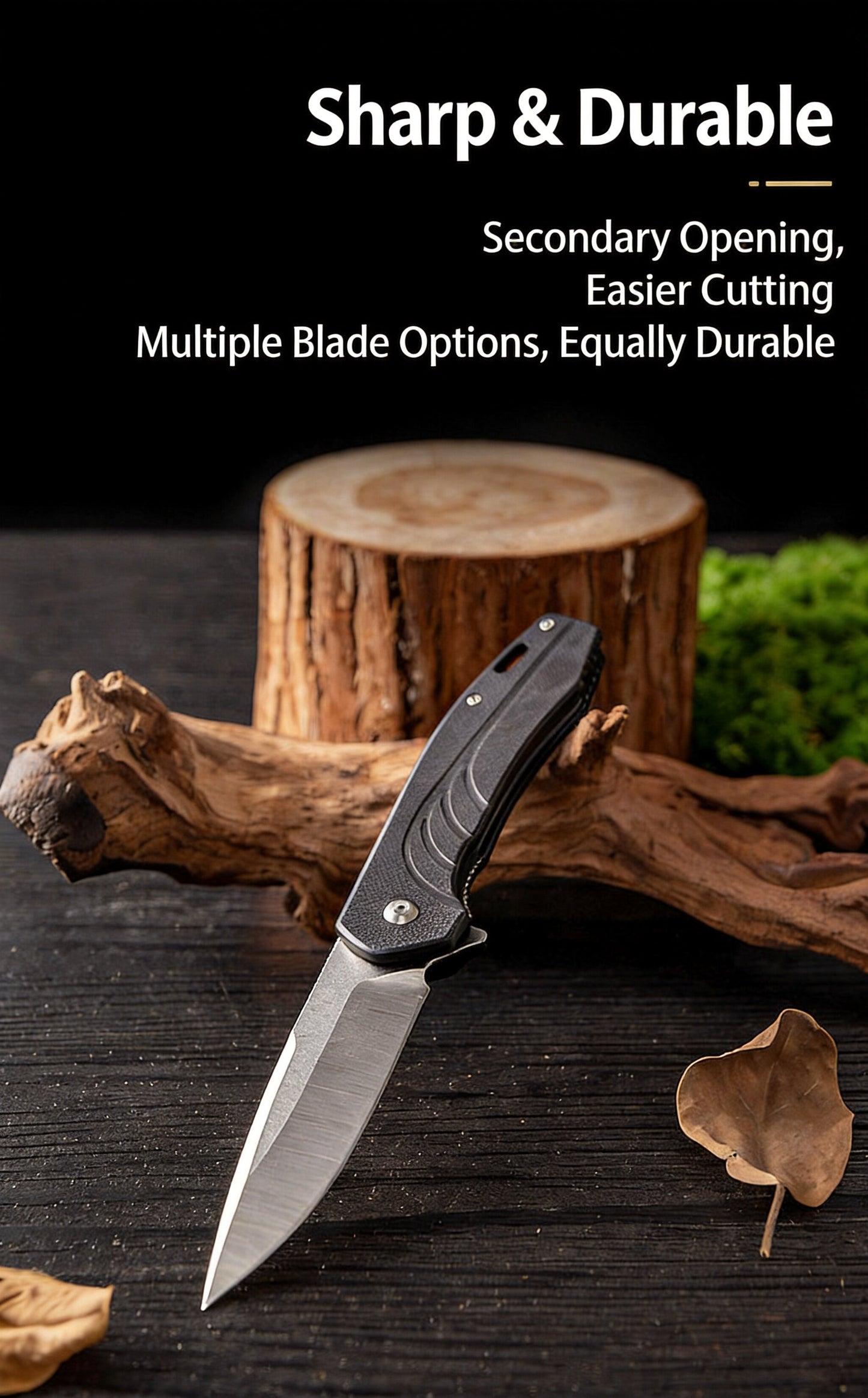 MASALONG kni288 Professional Outdoor Folding Tool - Durable D2 Steel knife Compact Gear for Hiking, Fishing and Camping