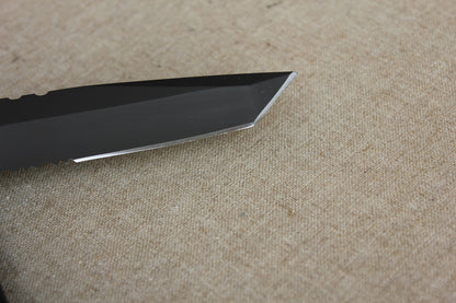 Military Survival Gear Full Tang  Dagger Leather Sheath hunting vintage knife （Second-hand inventory collectible knives)