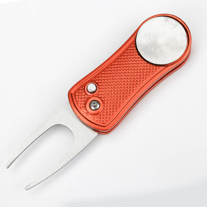 MASALONG Spring Folding Golf Divot Tool - Aluminum Alloy Green Repair