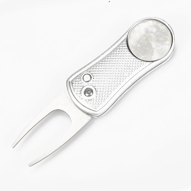 MASALONG Spring Folding Golf Divot Tool - Aluminum Alloy Green Repair