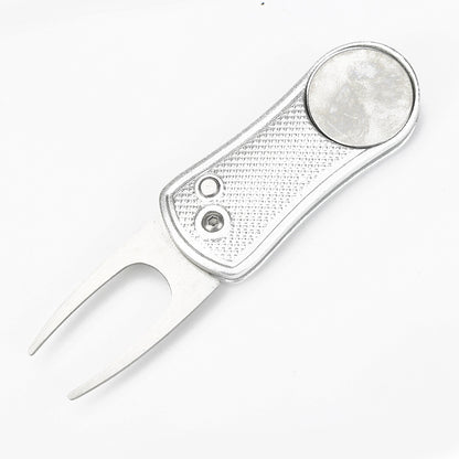 MASALONG Spring Folding Golf Divot Tool - Aluminum Alloy Green Repair