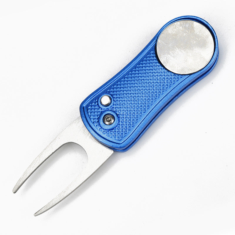 MASALONG Spring Folding Golf Divot Tool - Aluminum Alloy Green Repair
