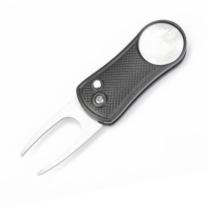 MASALONG Spring Folding Golf Divot Tool - Aluminum Alloy Green Repair