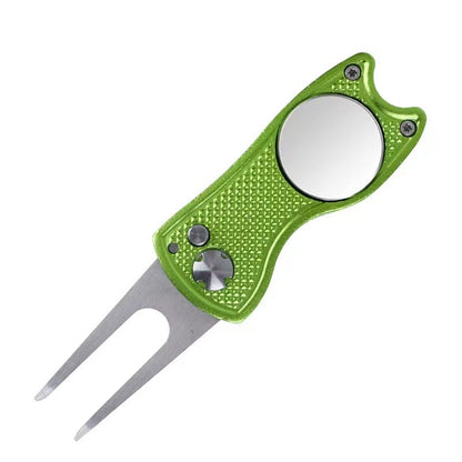 MASALONG Folding Golf Divot Repair Tool - Zinc Alloy Puting Green Fork