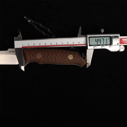 Linen handle straight knife, stainless steel straight knife, multi-functional tactical knife, high hardness self-defense knife, camping knife sos-004