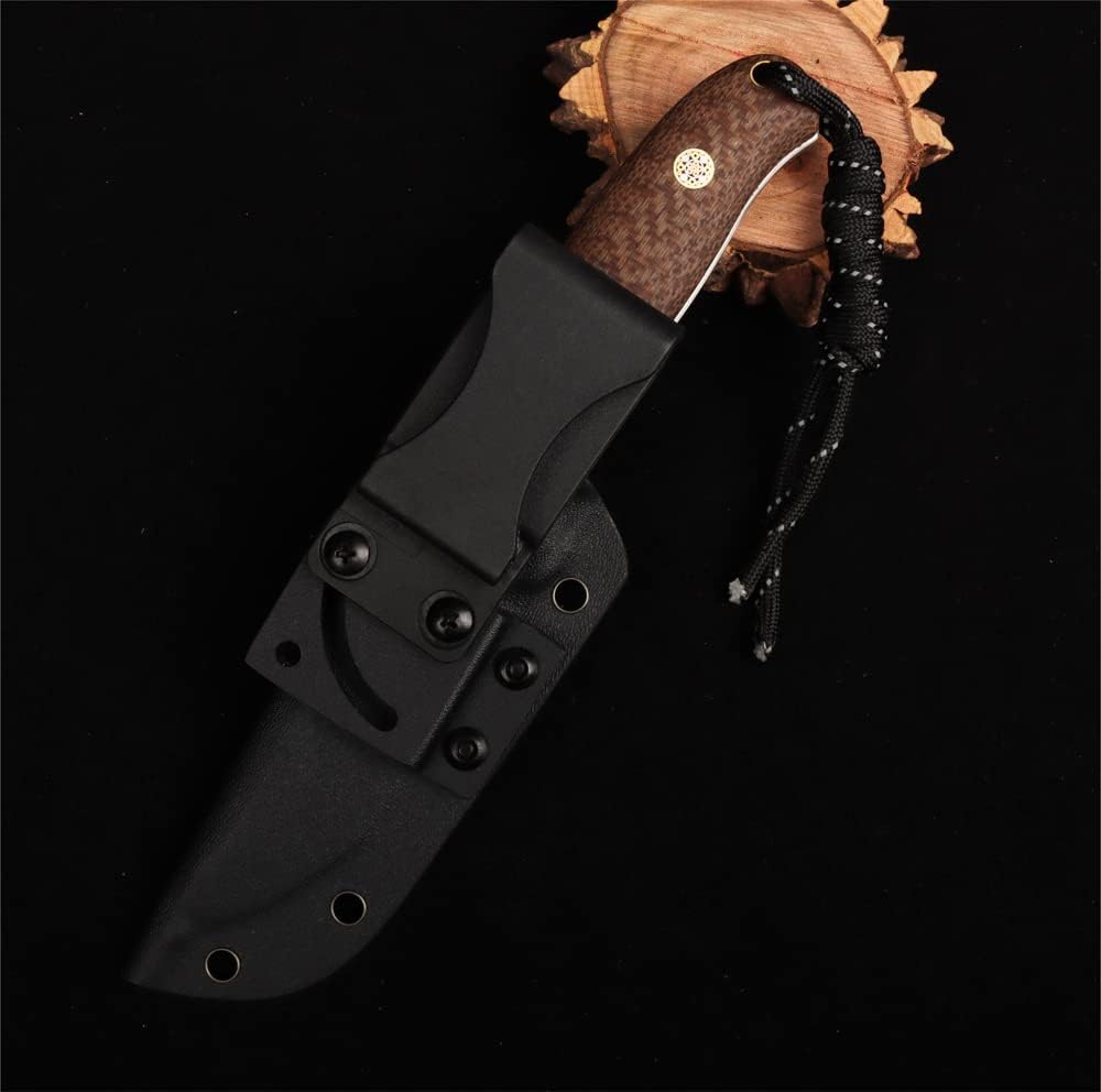 Linen handle straight knife, stainless steel straight knife, multi-functional tactical knife, high hardness self-defense knife, camping knife sos-004