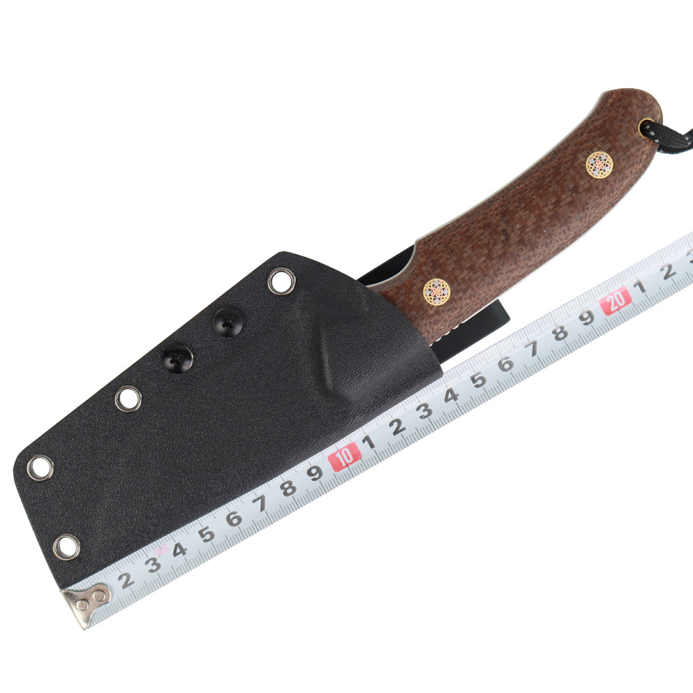 Linen handle straight knife, stainless steel straight knife, multi-functional tactical knife, high hardness self-defense knife, camping knife sos-004