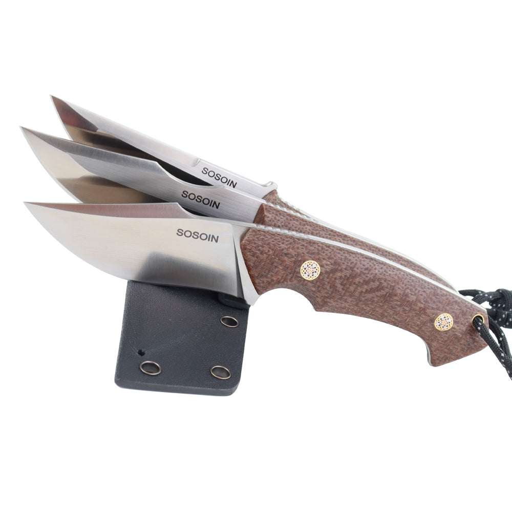 Linen handle straight knife, stainless steel straight knife, multi-functional tactical knife, high hardness self-defense knife, camping knife sos-004