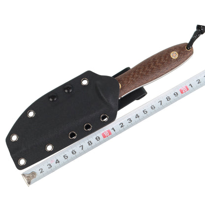 Linen handle straight knife, stainless steel straight knife, multi-functional tactical knife, high hardness self-defense knife, camping knife sos-004