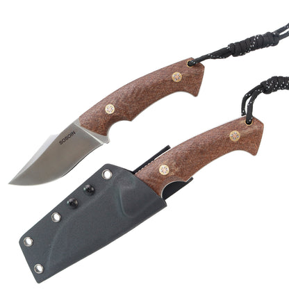 Linen handle straight knife, stainless steel straight knife, multi-functional tactical knife, high hardness self-defense knife, camping knife sos-004