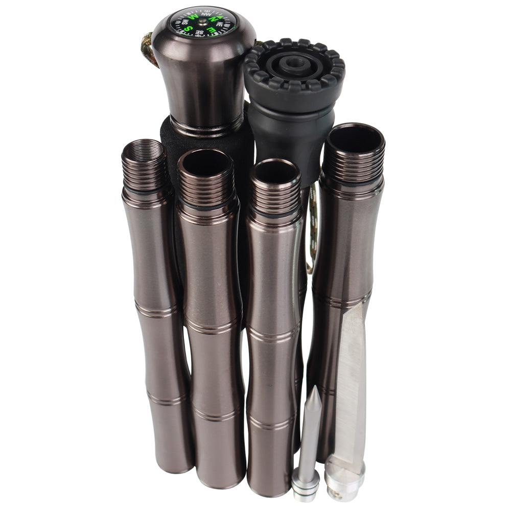 Aluminum alloy hiking stick, walking stick, outdoor hiking, folding, multifunctional, stretchable, lightweight stick Walking & Trekking Sticks