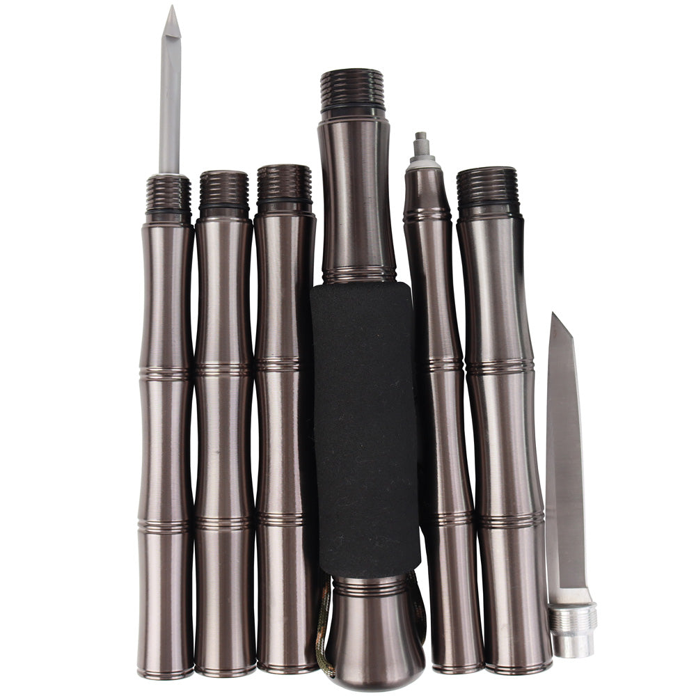 Aluminum alloy hiking stick, walking stick, outdoor hiking, folding, multifunctional, stretchable, lightweight stick Walking & Trekking Sticks