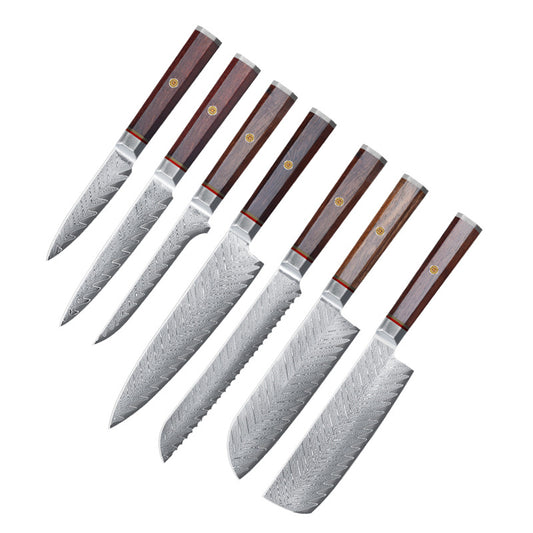 Masalong High Quality  Damascus Steel Professional Knife Set For Chefs