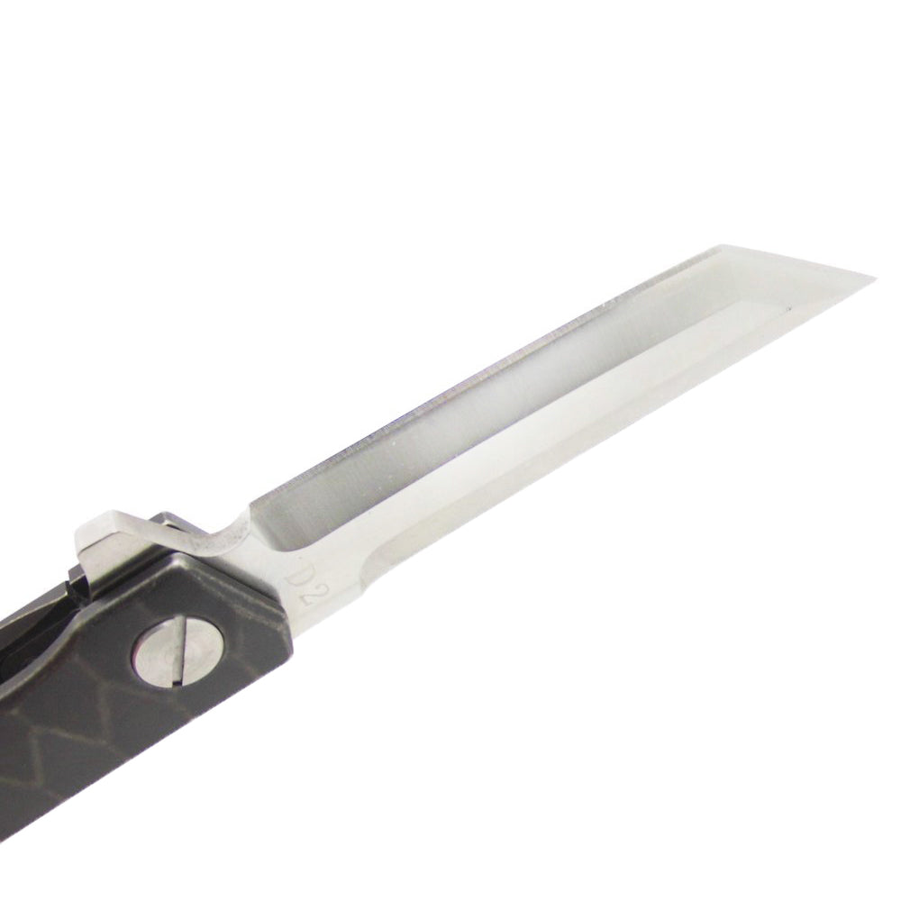 Cuchillo táctico de supervivencia MASALONG Kni107 con mango de titanio y hoja D2, para caza, de bolsillo plegable 