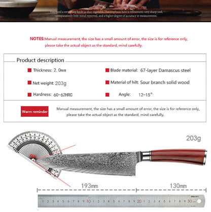 MASALONG Kitchen13 Chef Damascus VG10 steel professional beef kitchen knife Acid branch handle