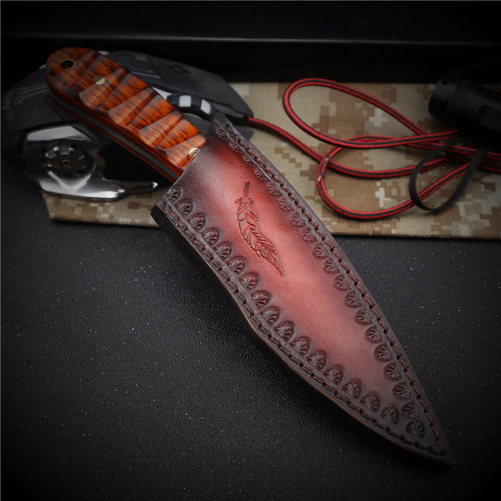 MASALONG Kni178 Damascus VG10 Steel Fixed Blade Straight Knife High Hardness Rescue Tools Outdoor Camping Tactical Knives