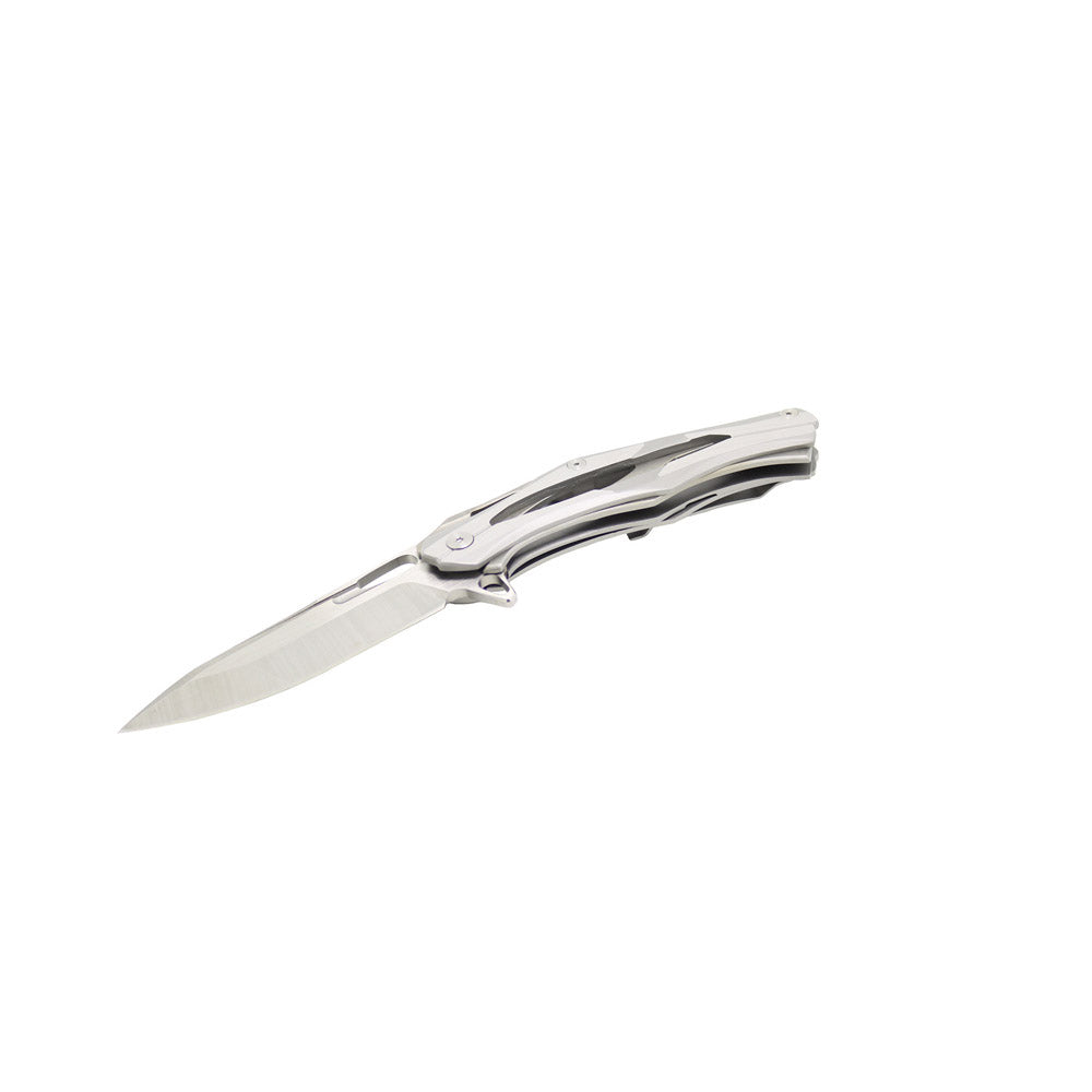 MASALONG Kni92 Stainless Steel Handle 7Cr14MoV Blade Pocket Folding Knife ball bearing Opening