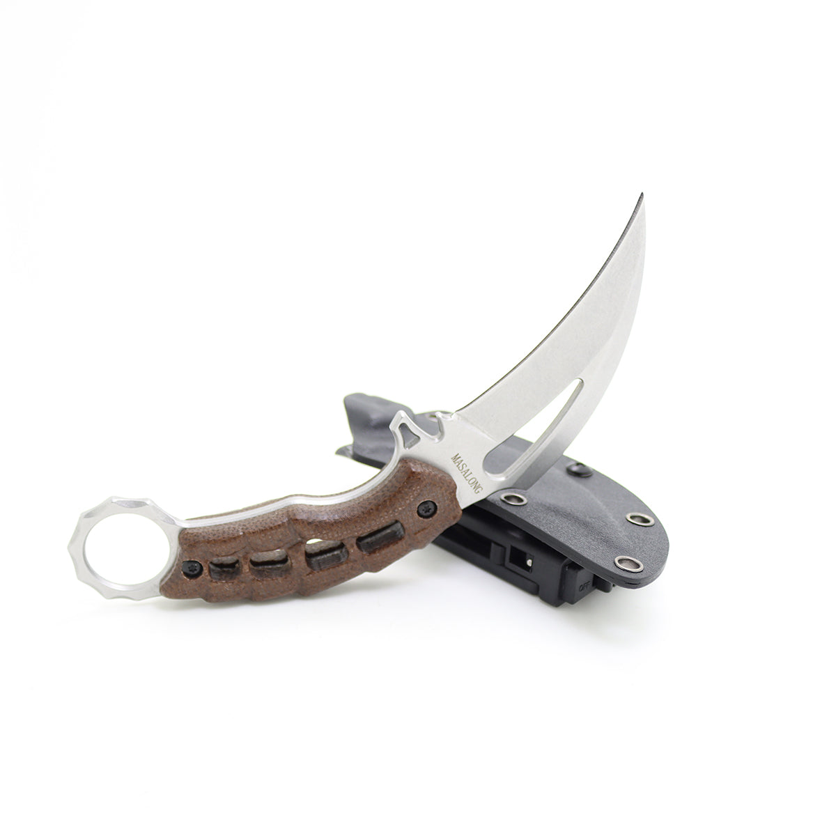 MASALONG Saucerman KNI185 Claw Knife Hollow Handle with kydex Sheath  karambit
