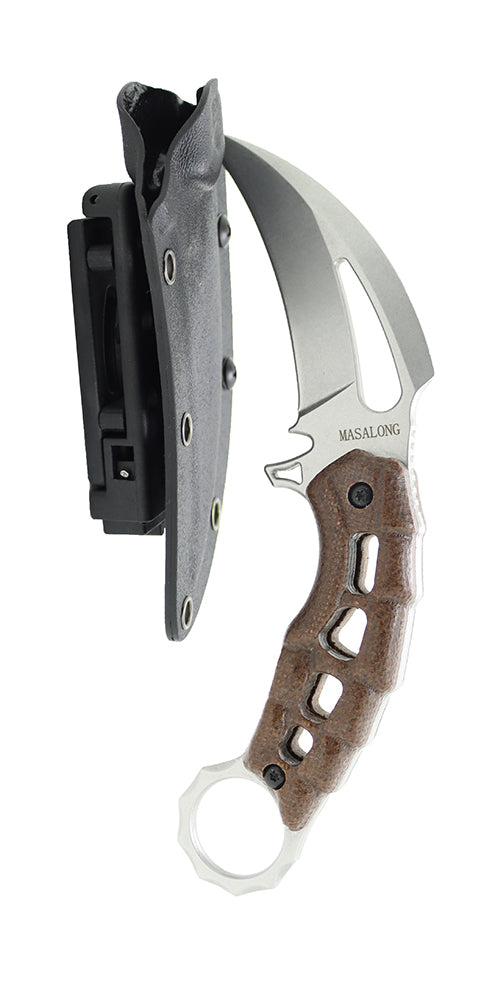 MASALONG Saucerman KNI185 Claw Knife Hollow Handle with kydex Sheath  karambit