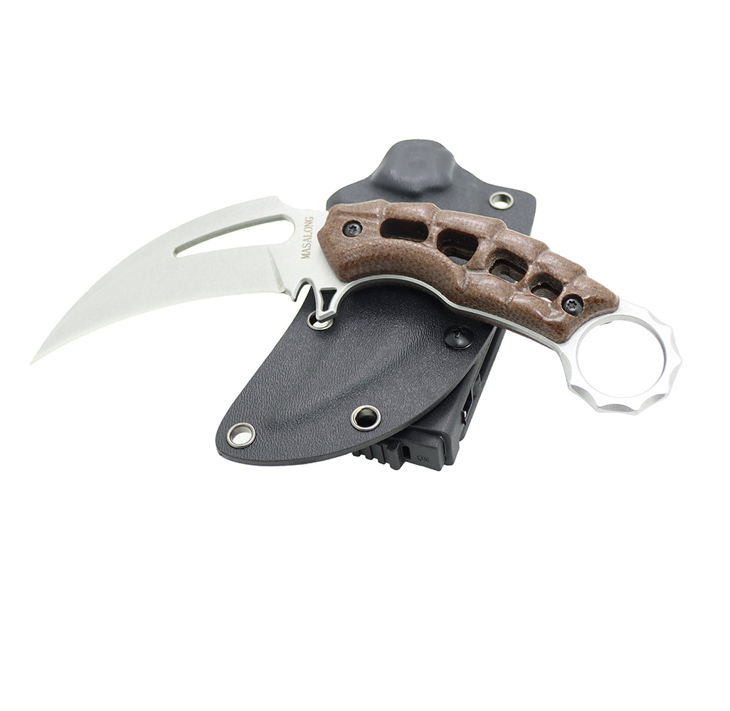 MASALONG Saucerman KNI185 Claw Knife Hollow Handle with kydex Sheath  karambit