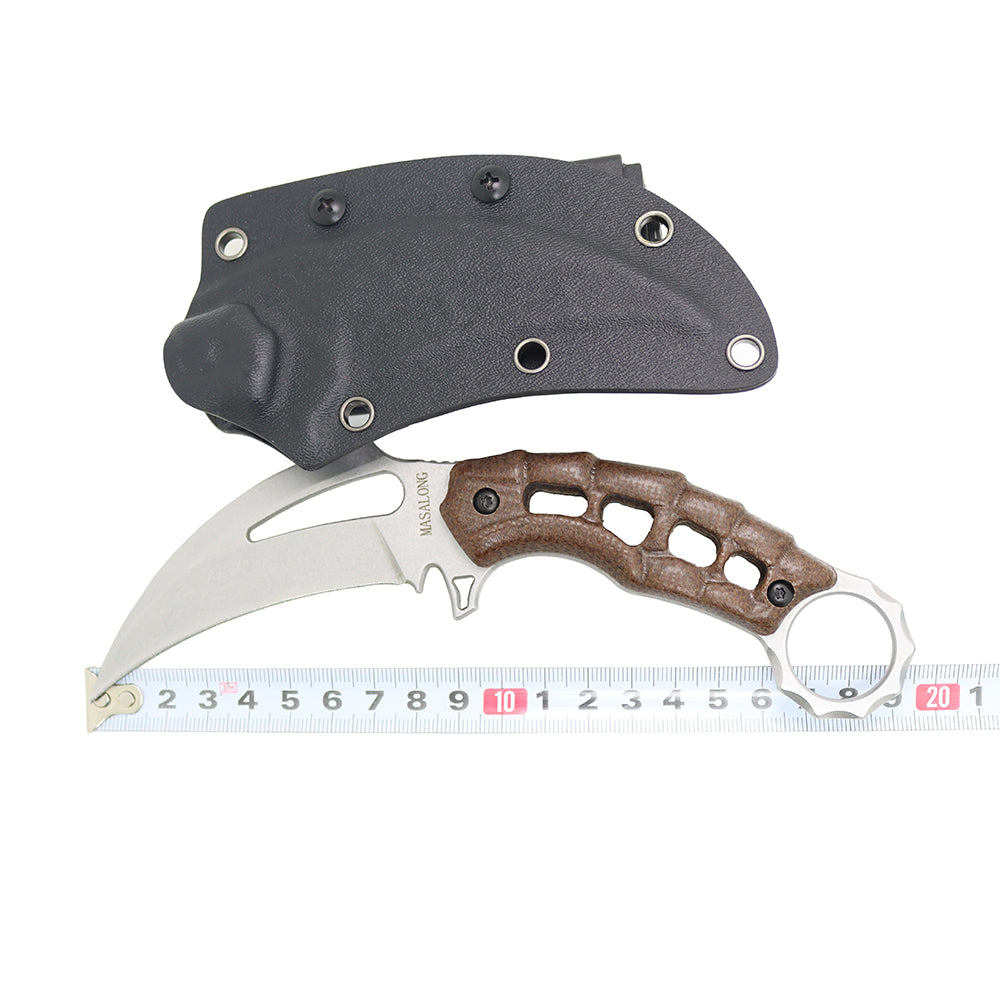 MASALONG Saucerman KNI185 Claw Knife Hollow Handle with kydex Sheath  karambit