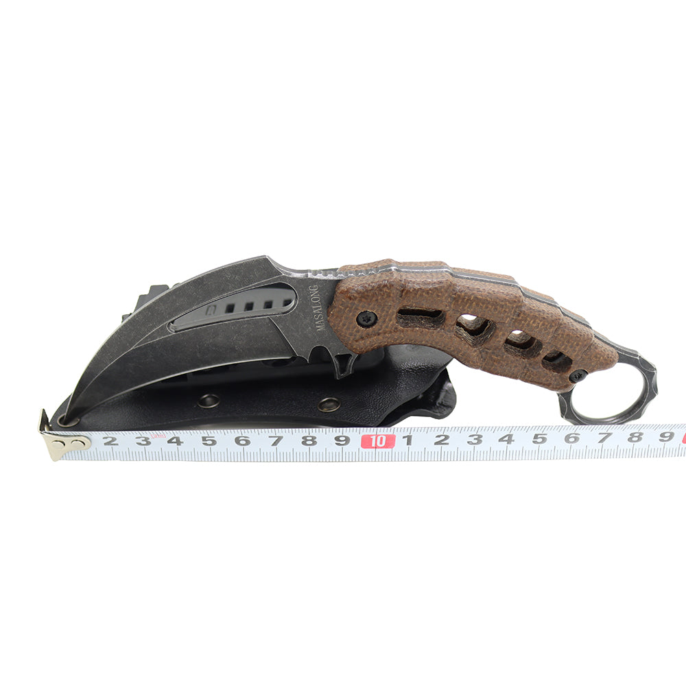 MASALONG Saucerman KNI185 Claw Knife Hollow Handle with kydex Sheath  karambit