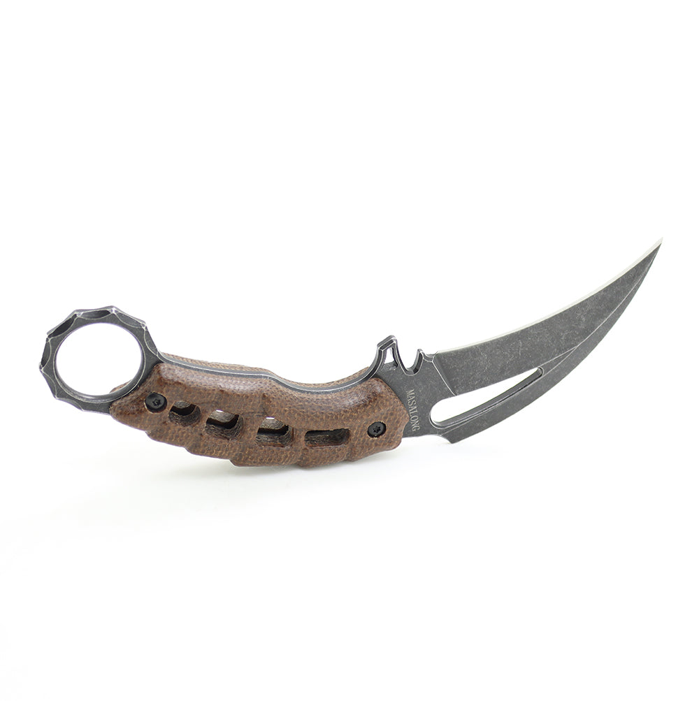 MASALONG Saucerman KNI185 Claw Knife Hollow Handle with kydex Sheath  karambit