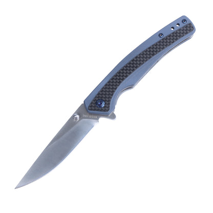 Cuchillo plegable Masalong Liner Lock Kni242 G10 con mango de fibra de carbono, cuchillo para exteriores apto para campamento, supervivencia en la naturaleza, estilo militar
