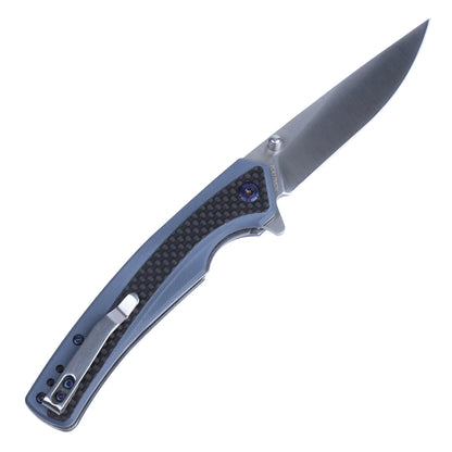 Cuchillo plegable Masalong Liner Lock Kni242 G10 con mango de fibra de carbono, cuchillo para exteriores apto para campamento, supervivencia en la naturaleza, estilo militar