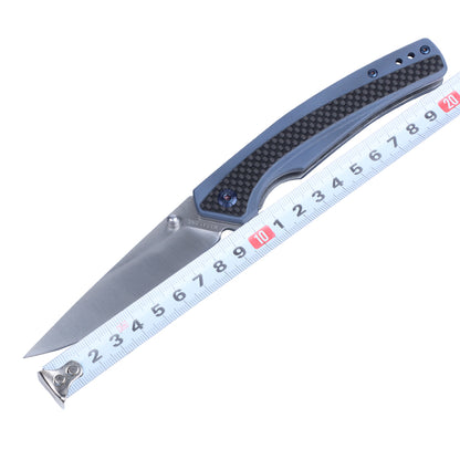 Cuchillo plegable Masalong Liner Lock Kni242 G10 con mango de fibra de carbono, cuchillo para exteriores apto para campamento, supervivencia en la naturaleza, estilo militar