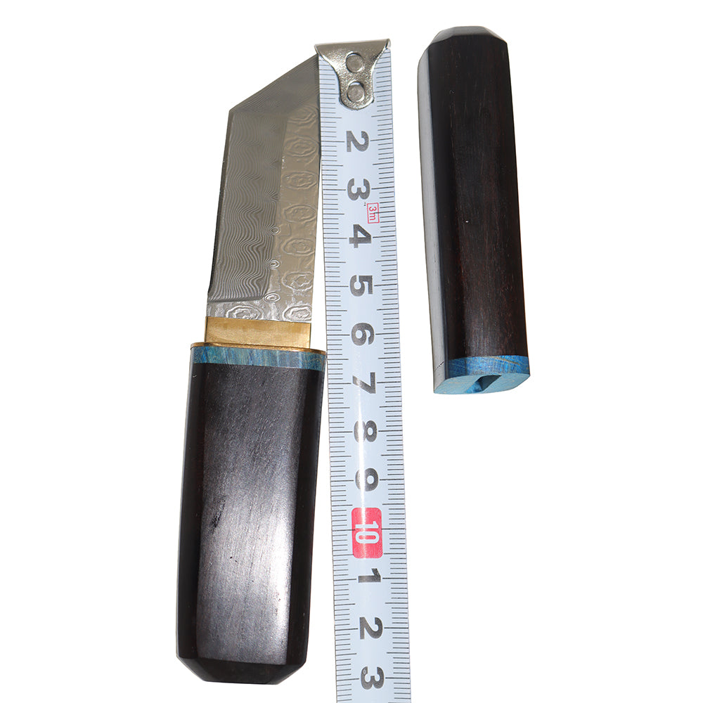 MASALONG Kni150  Damascus Ultra Short Samurai Sharp Sword Straight Knife (Limited Edition)