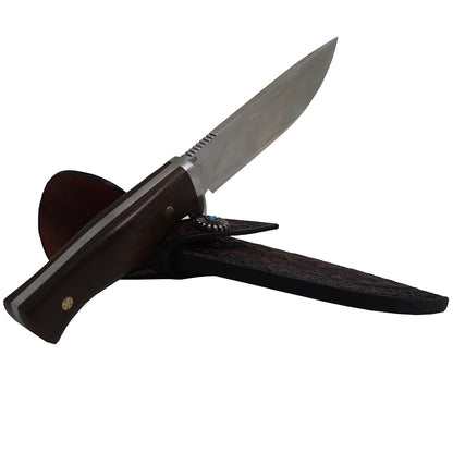 Cuchillo de hoja fija de acero D2 de 9 pulgadas para supervivencia y caza MASALONG KNI197 