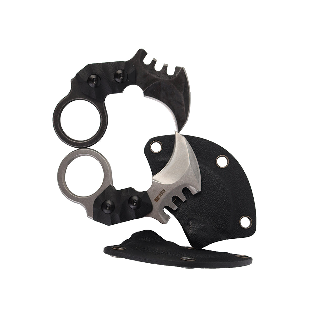 MASALONG Kni88 Outdoor Survival Claw Mini Small Tactical Knife Bear Fixed Blade Knife with Sheath